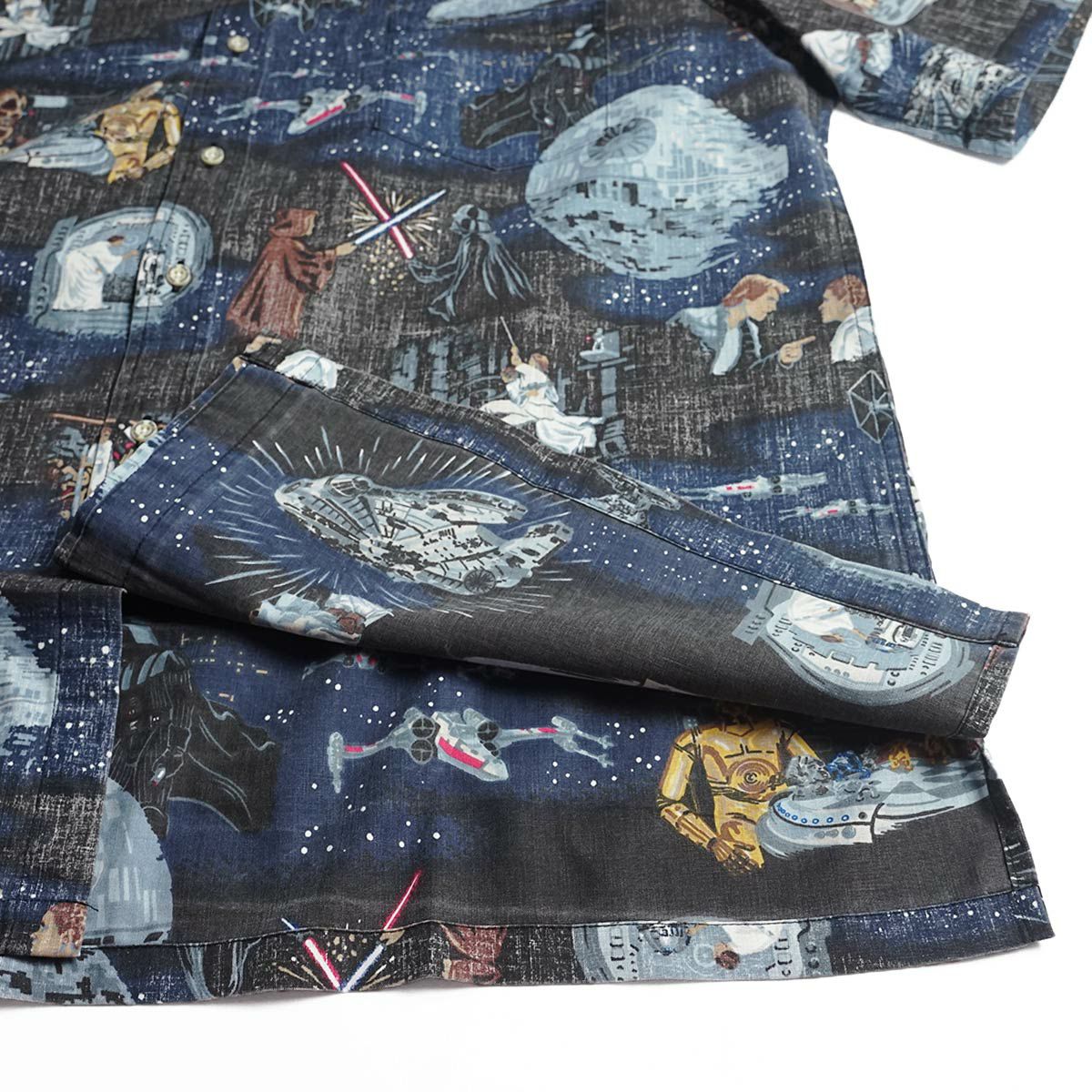 レインスプーナーXスターウォーズREYNSPOONERXSTARWARS半袖アロハシャツフルオープンAGALAXYFAR，FARAWAY．．．