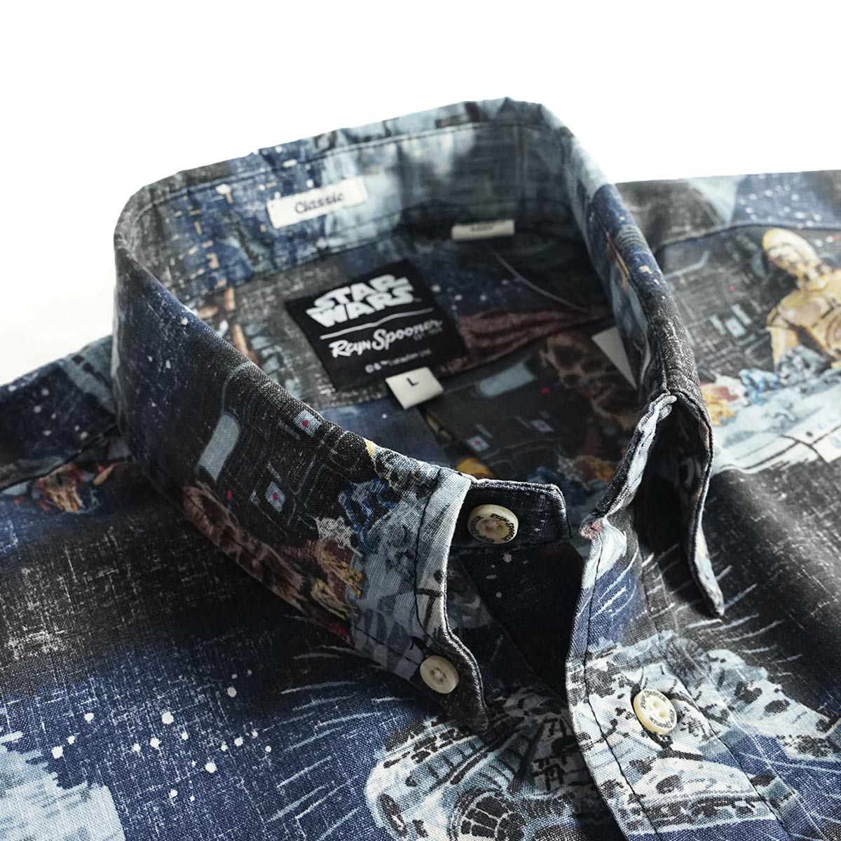 レインスプーナーXスターウォーズREYNSPOONERXSTARWARS半袖アロハシャツプルオーバーAGALAXYFAR，FARAWAY．．．