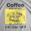 ウエノレジャークラブUENOLEISURECLUBCoffeebyJalanachariT半袖リンガーTシャツ（メンズレディースユニセックスS-XXL)