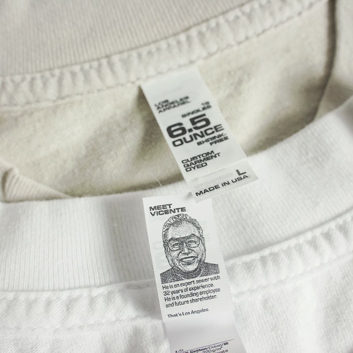 ロサンゼルスアパレルLOSANGELESAPPAREL1807GD6.5オンスガーメントダイクルーネック長袖Tシャツ