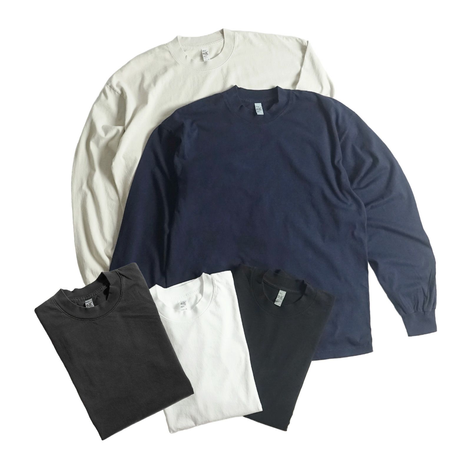ロサンゼルスアパレルLOSANGELESAPPAREL1807GD6.5オンスガーメントダイクルーネック長袖Tシャツ