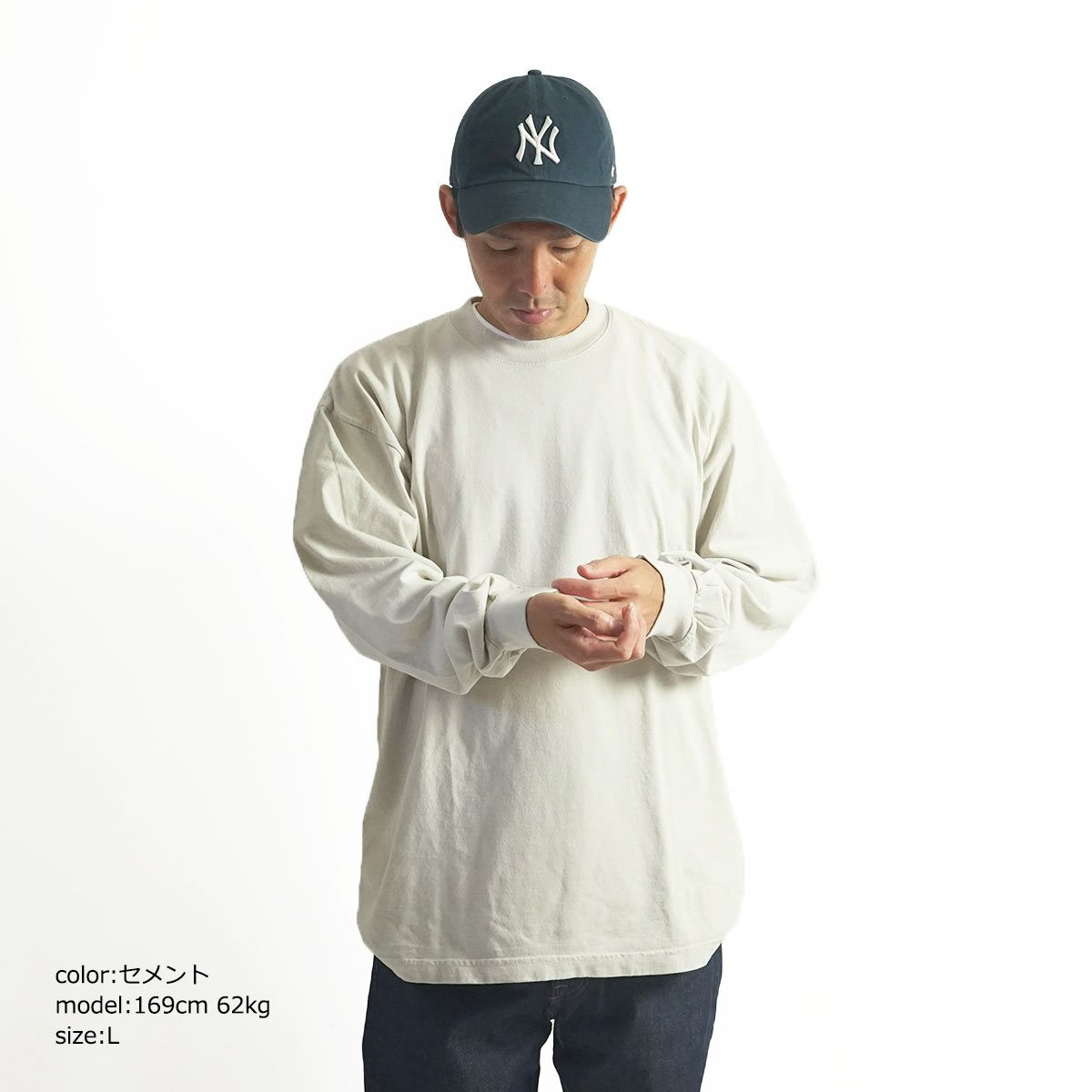 ロサンゼルスアパレルLOSANGELESAPPAREL1807GD6.5オンスガーメントダイクルーネック長袖Tシャツ