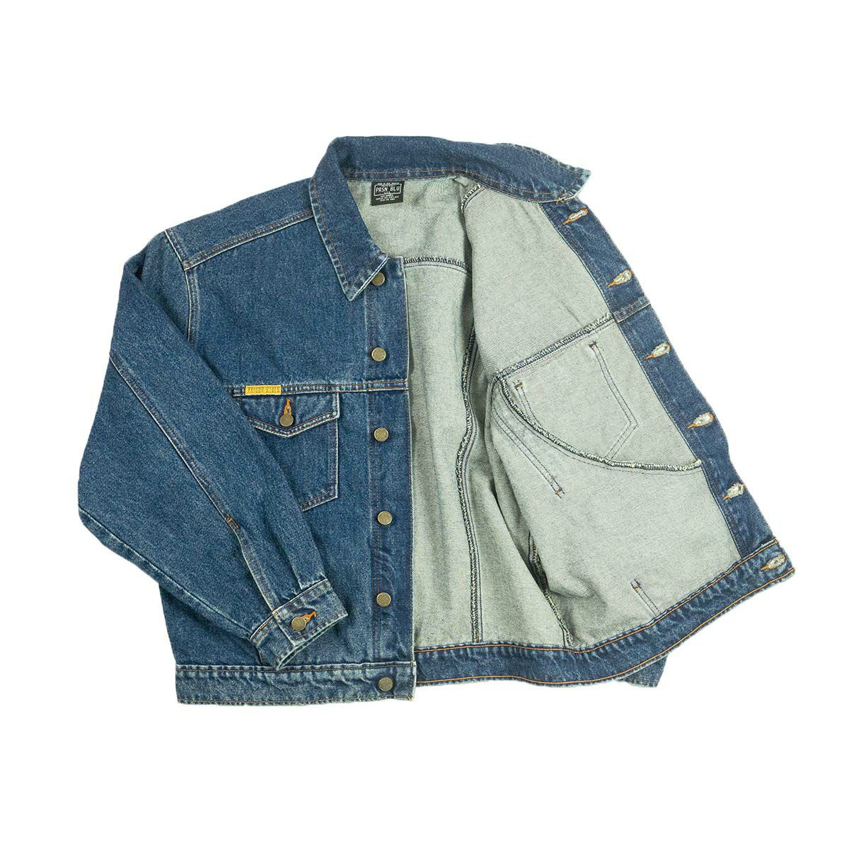 プリズンブルースPRISONBLUESデニムウエスタンジャケットオリジナルユーズドウォッシュオールドスクールブルー