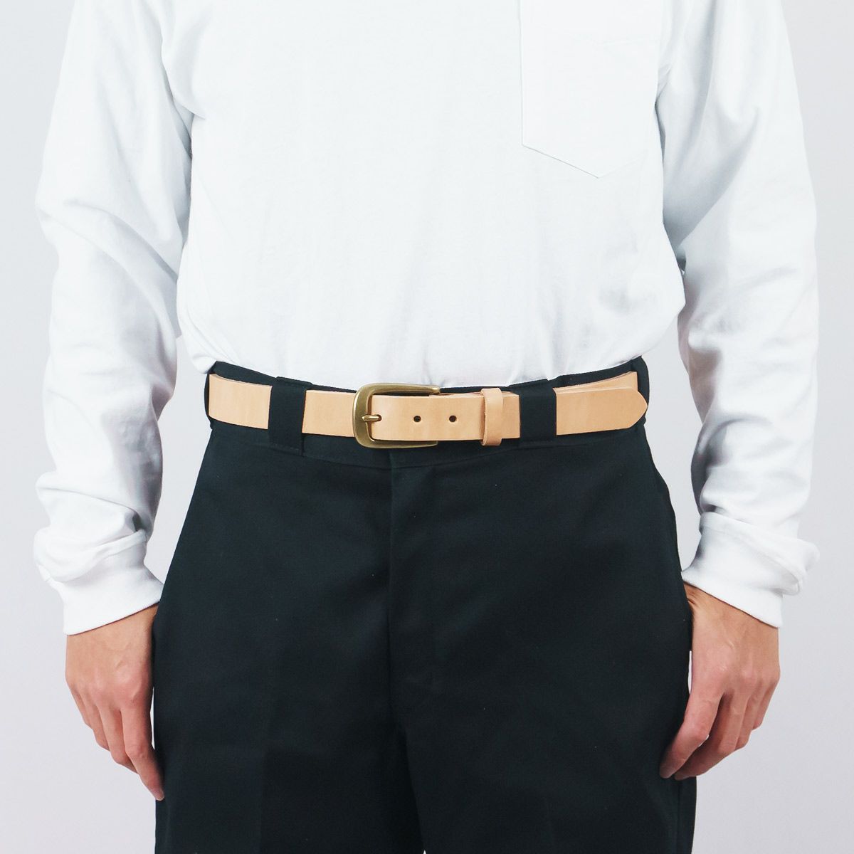 ジャラーナJalanaハーマンオークレザーベルト#874(メンズ32-40革ベルトヌメ革30mm幅ナローベルト)