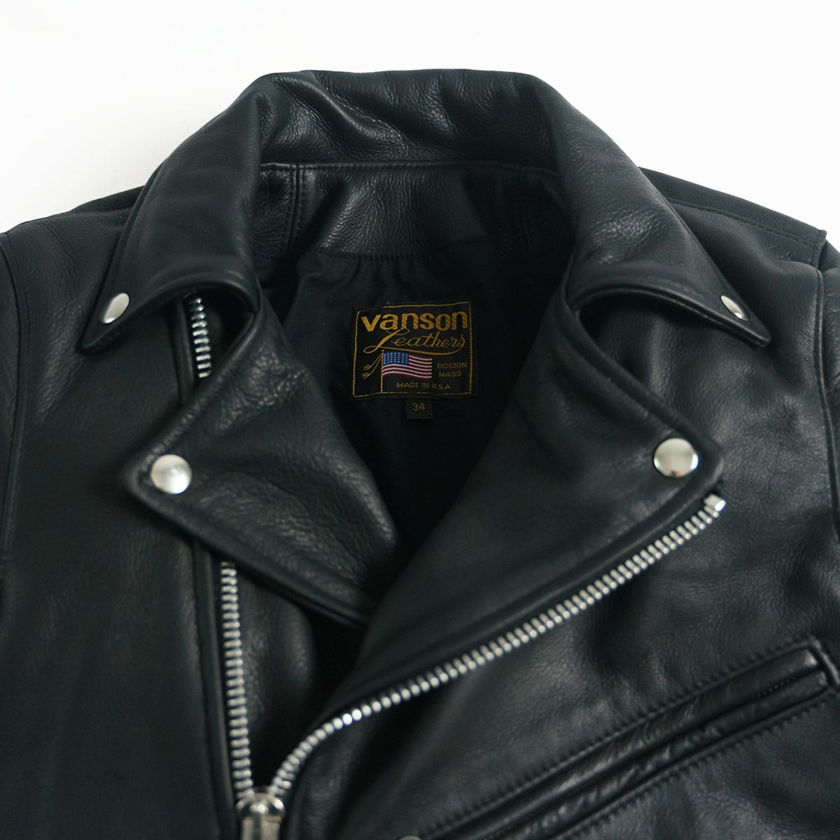 バンソンVANSONC2Rダブルライダースソフトカウレザースキニアーフィットシルバージップ｜メンズライダースレザージャケットアメリカ製革ジャンスリムタイトサテン裏地本革牛革MADEINUSAサイズ34-44アウターブランド