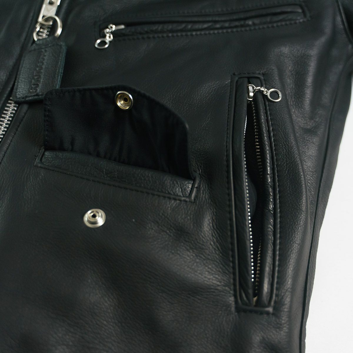 バンソンVANSONC2Rダブルライダースソフトカウレザースキニアーフィットシルバージップ｜メンズライダースレザージャケットアメリカ製革ジャンスリムタイトサテン裏地本革牛革MADEINUSAサイズ34-44アウターブランド