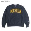 UNIVERSITYOFMICHIGANオフィシャルクルーネックカレッジスウェットチャンピオンリバースウィーブ（メンズS-XXLChampionミシガン大学）