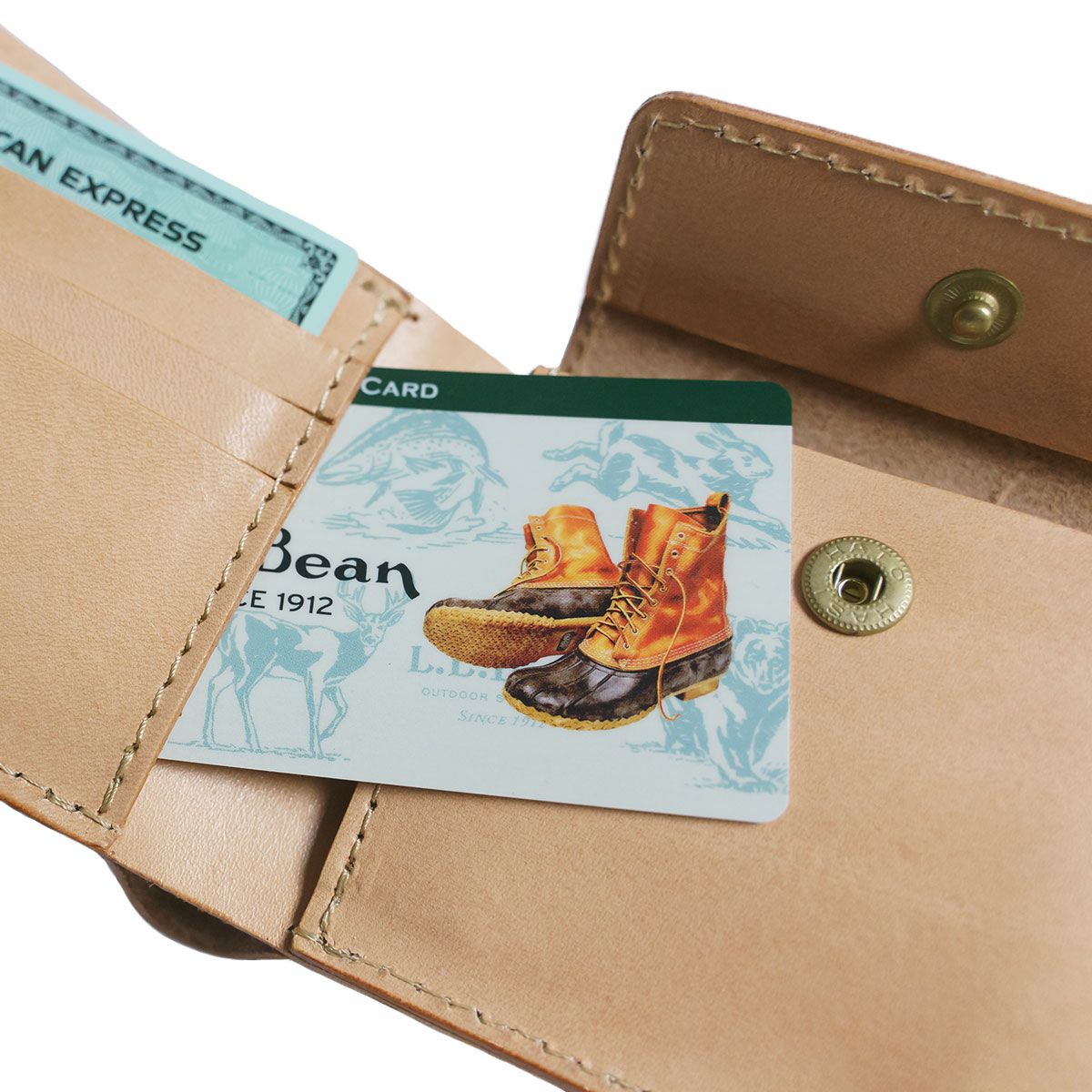 ジャラーナJalanaハーマンオークレザーウォレット(メンズ革財布ヌメ革二つ折り小銭入れ)