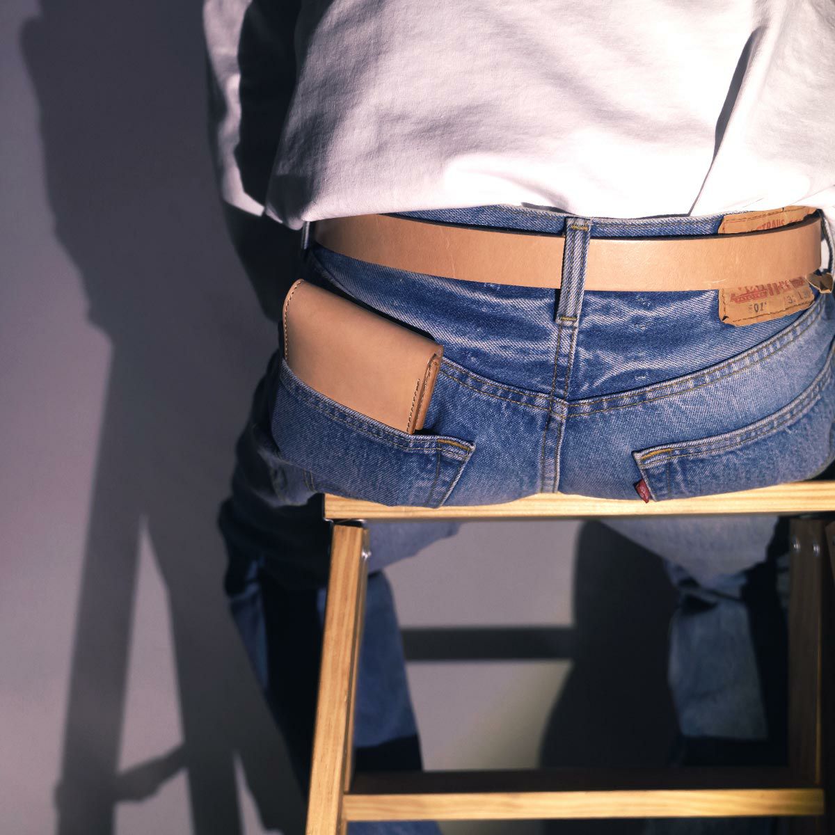 ジャラーナJalanaハーマンオークレザーウォレット(メンズ革財布ヌメ革二つ折り小銭入れ)