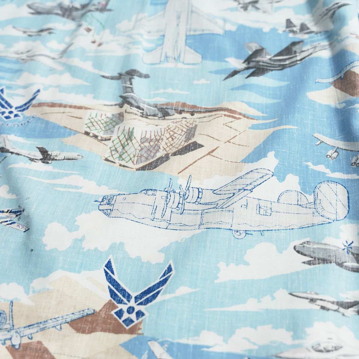 レインスプーナーREYNSPOONER半袖アロハシャツフルオープン米空軍75周年限定エアフォースフライン