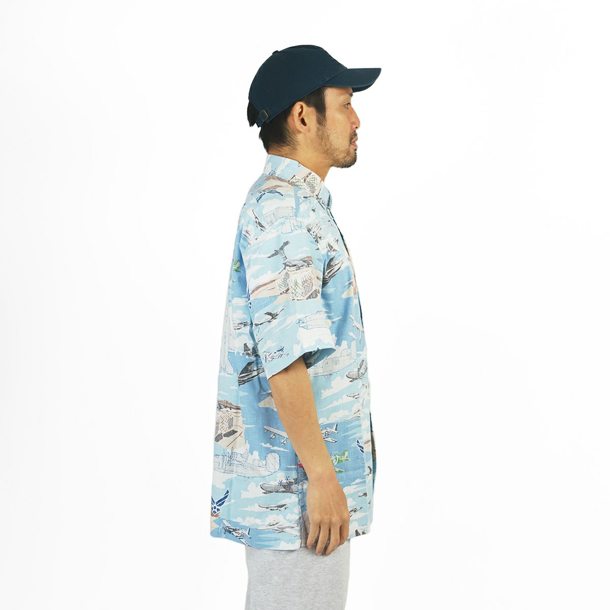 レインスプーナーREYNSPOONER半袖アロハシャツフルオープン米空軍75周年限定エアフォースフライン