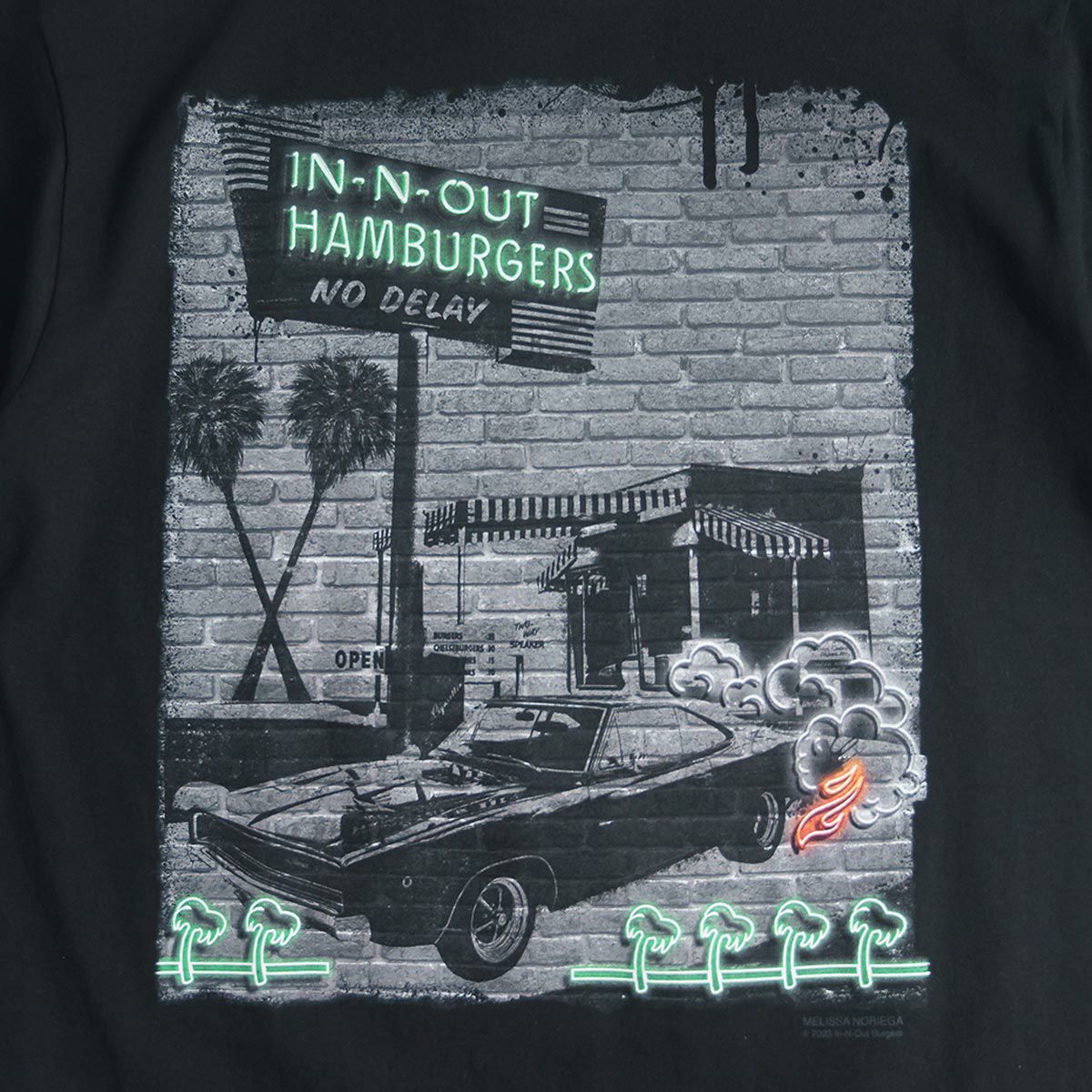 インアンドアウトバーガー半袖Tシャツ2023クオリティーアンドスピードブラック