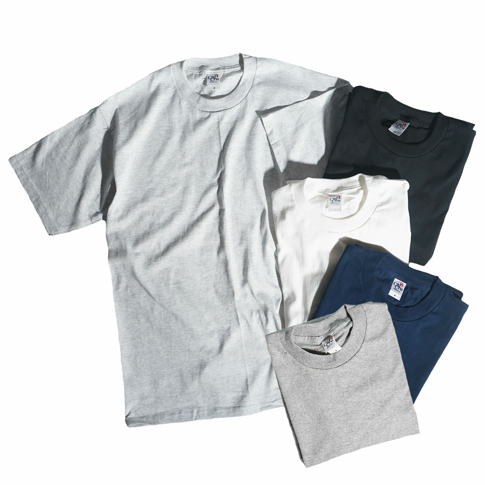 カルクルーCalCru半袖Tシャツ｜メンズS-XXLアメリカ製米国製無地Tシャツ5.5オンス丸胴