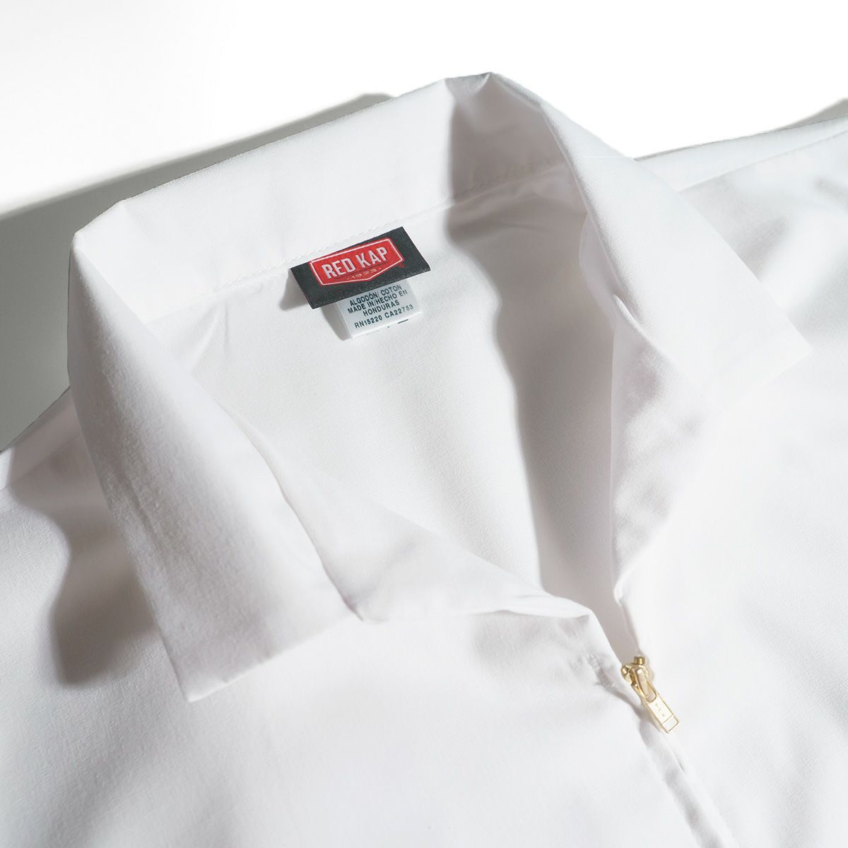 レッドキャップREDKAPKP44半袖ジップフロントスモック｜メンズM-XXL作業着白衣シャツ開襟