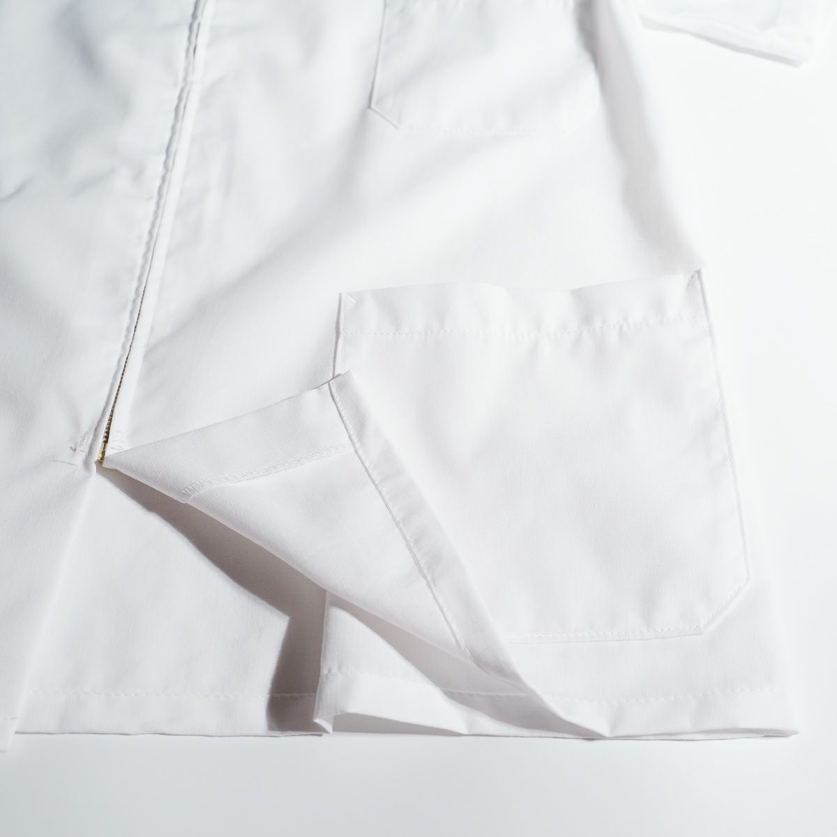 レッドキャップREDKAPKP44半袖ジップフロントスモック｜メンズM-XXL作業着白衣シャツ開襟