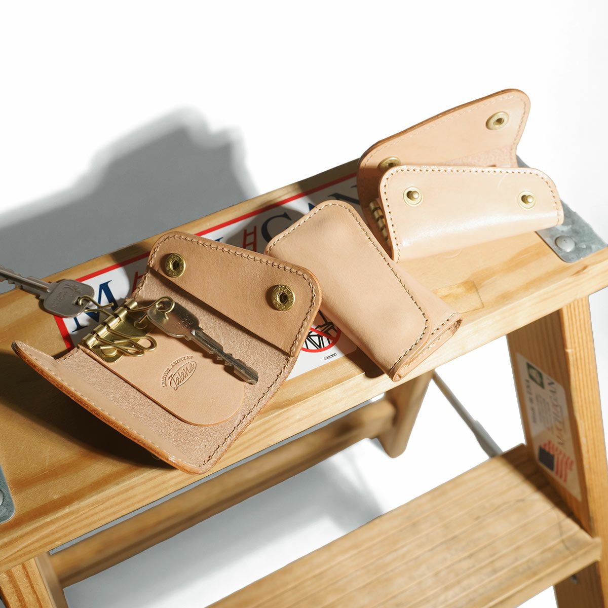 ジャラーナJalanaハーマンオークレザーキ―ケース｜キーホルダーユニセックス革レザー本革ステアハイド日本製スナップボタン