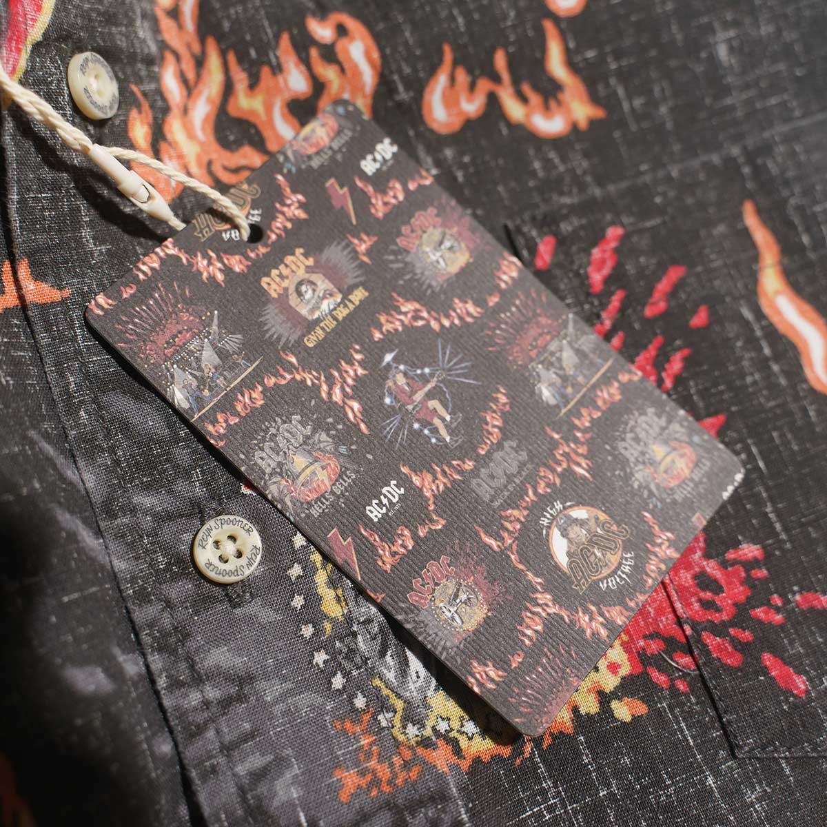 レインスプーナーREYNSPOONER半袖アロハシャツフルオープンAC/DCForThoseAboutToRock