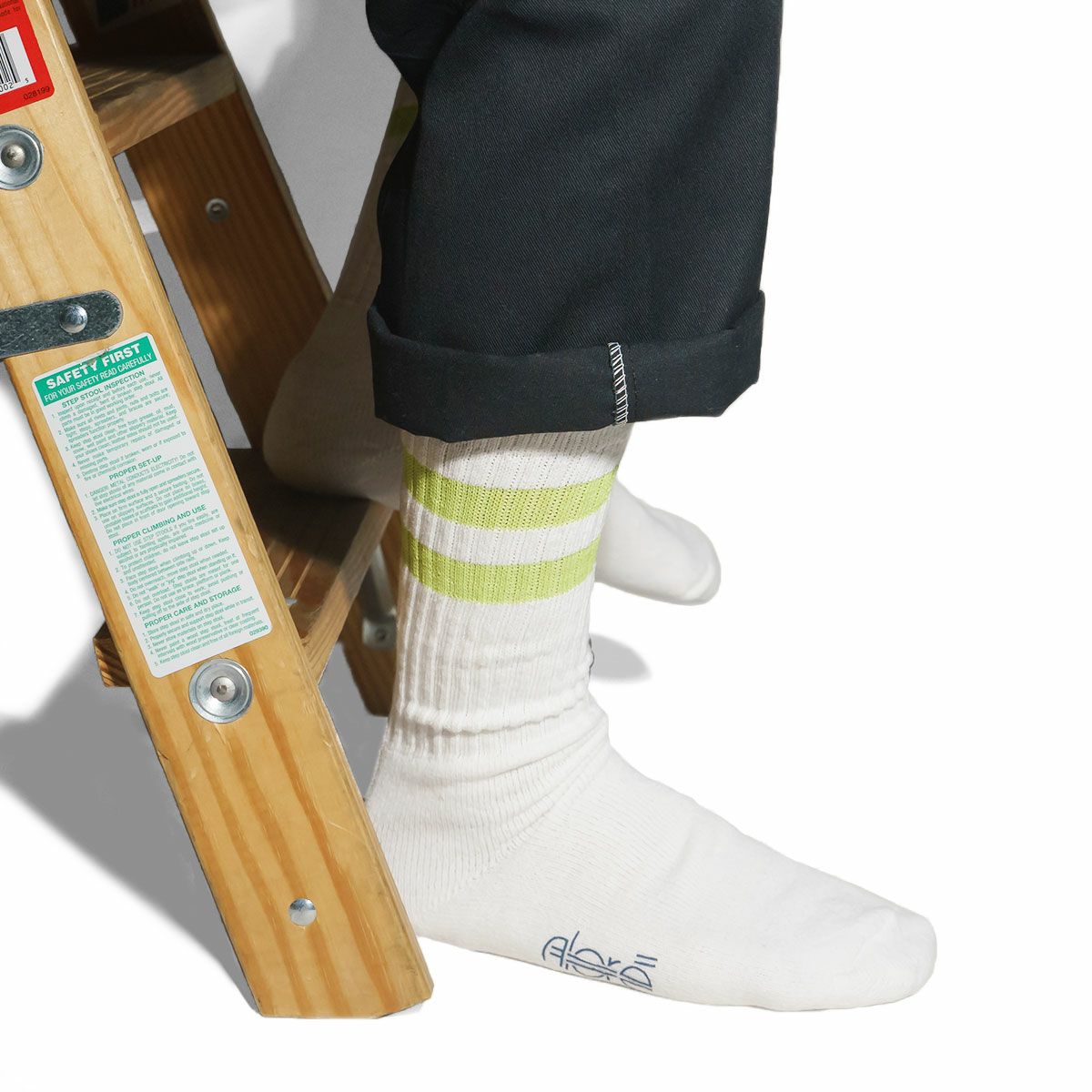 アローレALORE3Pラインクルーソックスアメリカ製