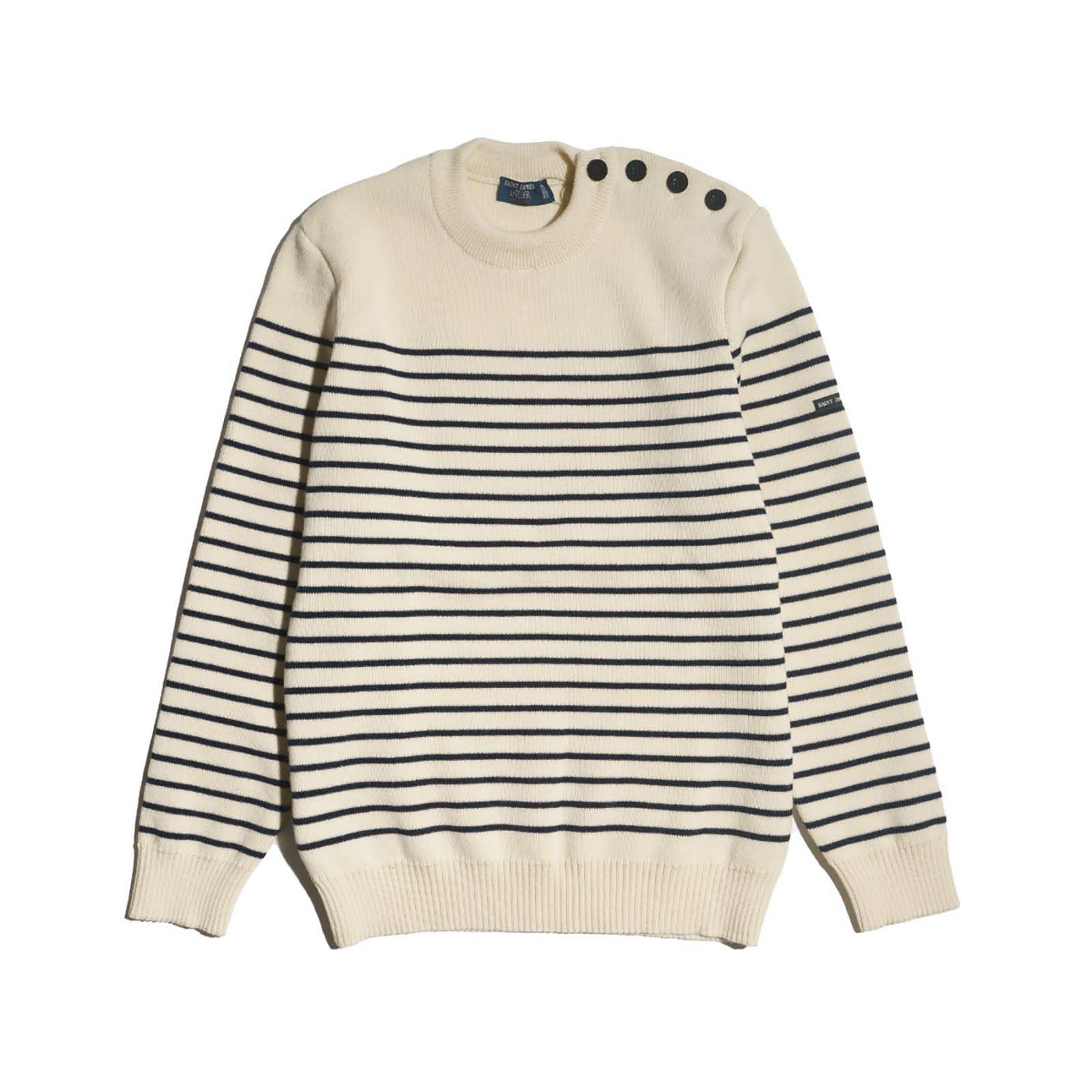 セントジェームスSAINTJAMES肩ボタンボーダーセータービニック