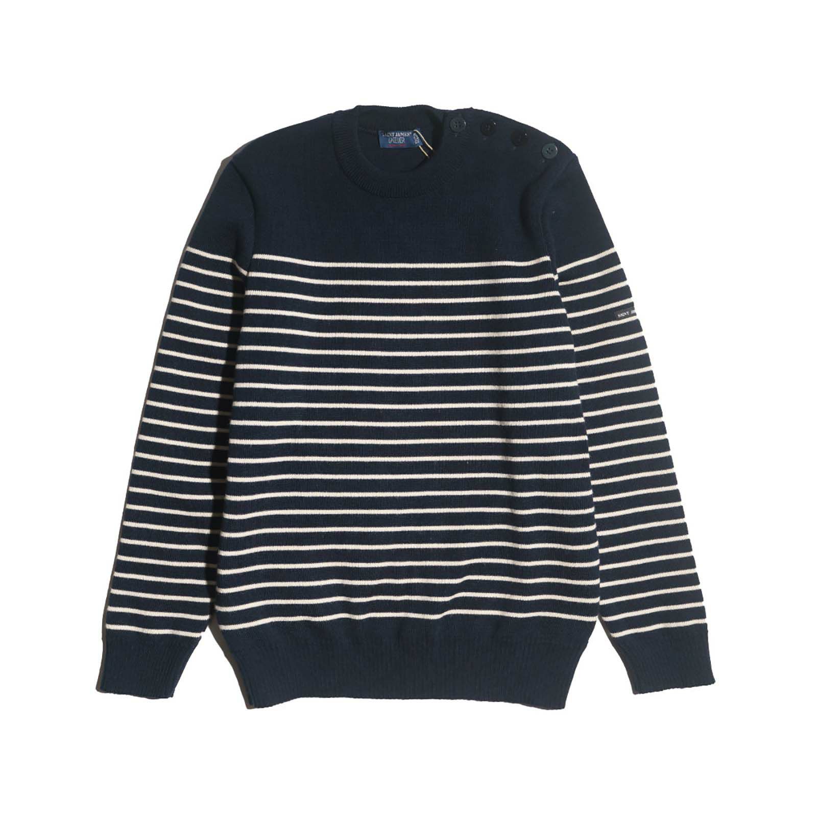 セントジェームスSAINTJAMES肩ボタンボーダーセータービニック