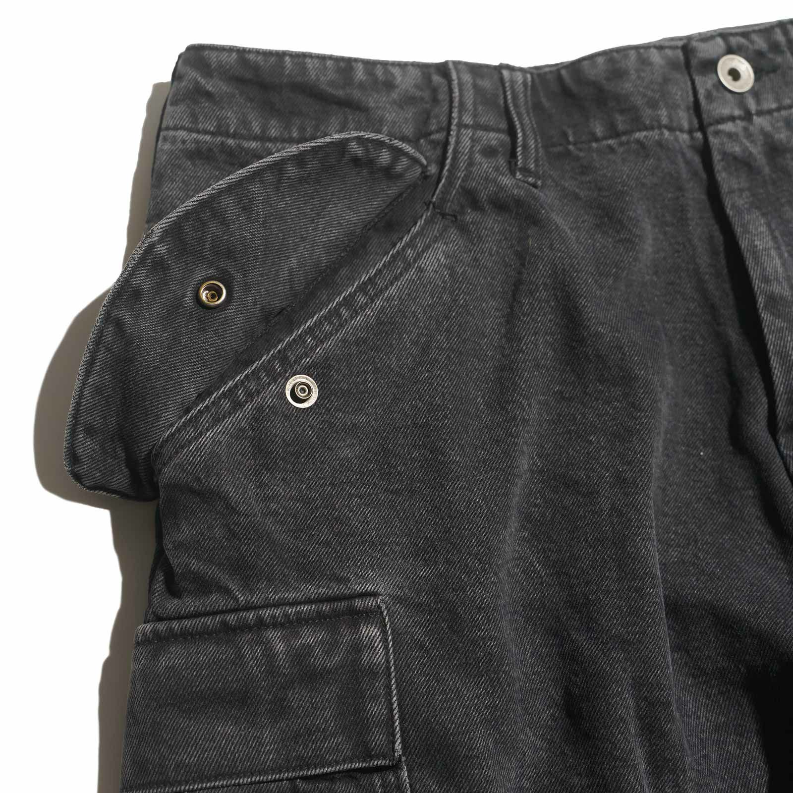 インプレストアIMPRESTOREフェスターデニムカーゴパンツブラックデニム