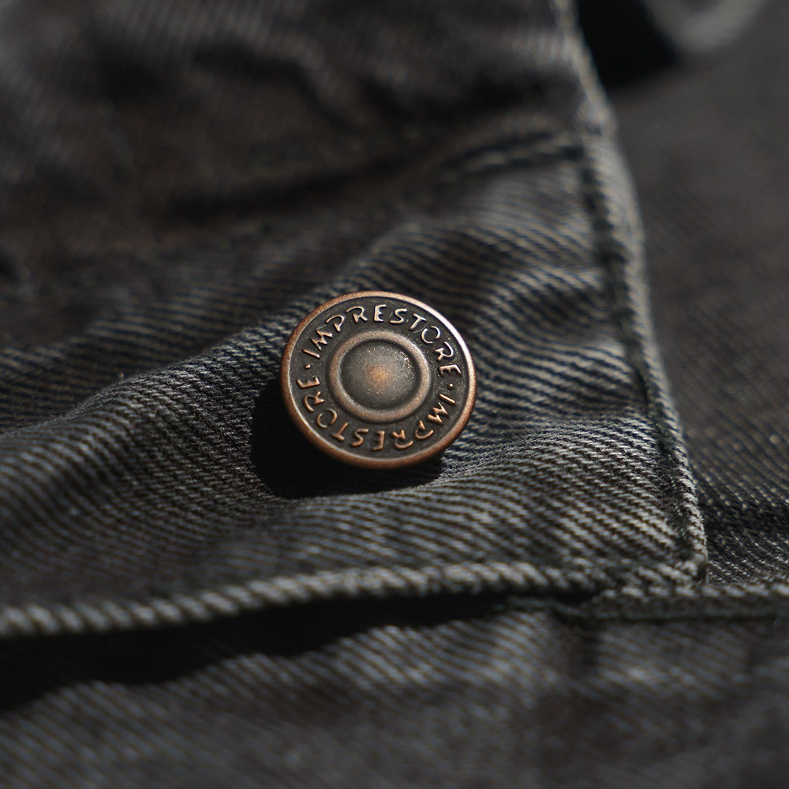 インプレストアIMPRESTOREマリーデニムトラッカーコートブラックデニム