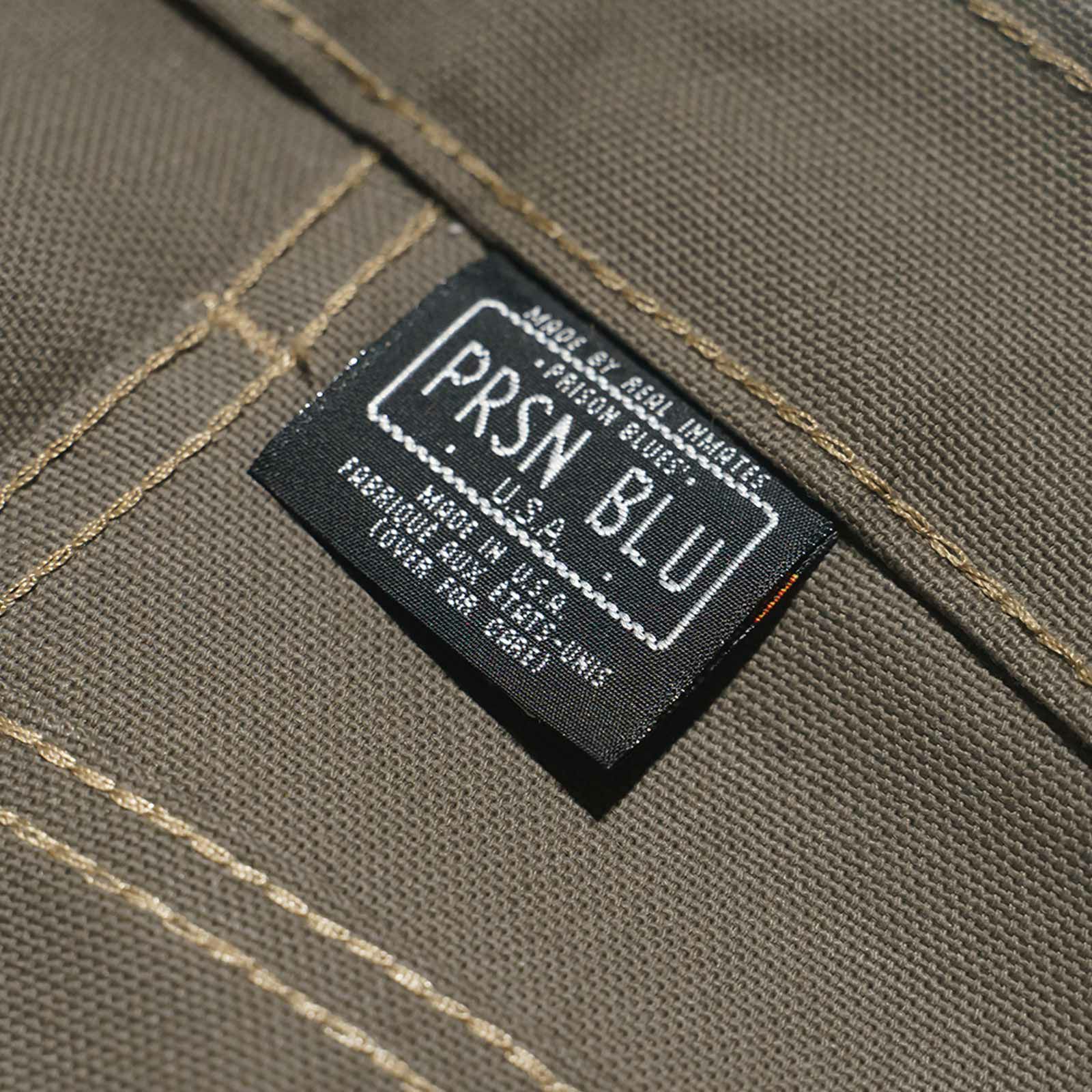 プリズンブルースPRISONBLUESダブルニーワークジーンズリジッドオリーブ