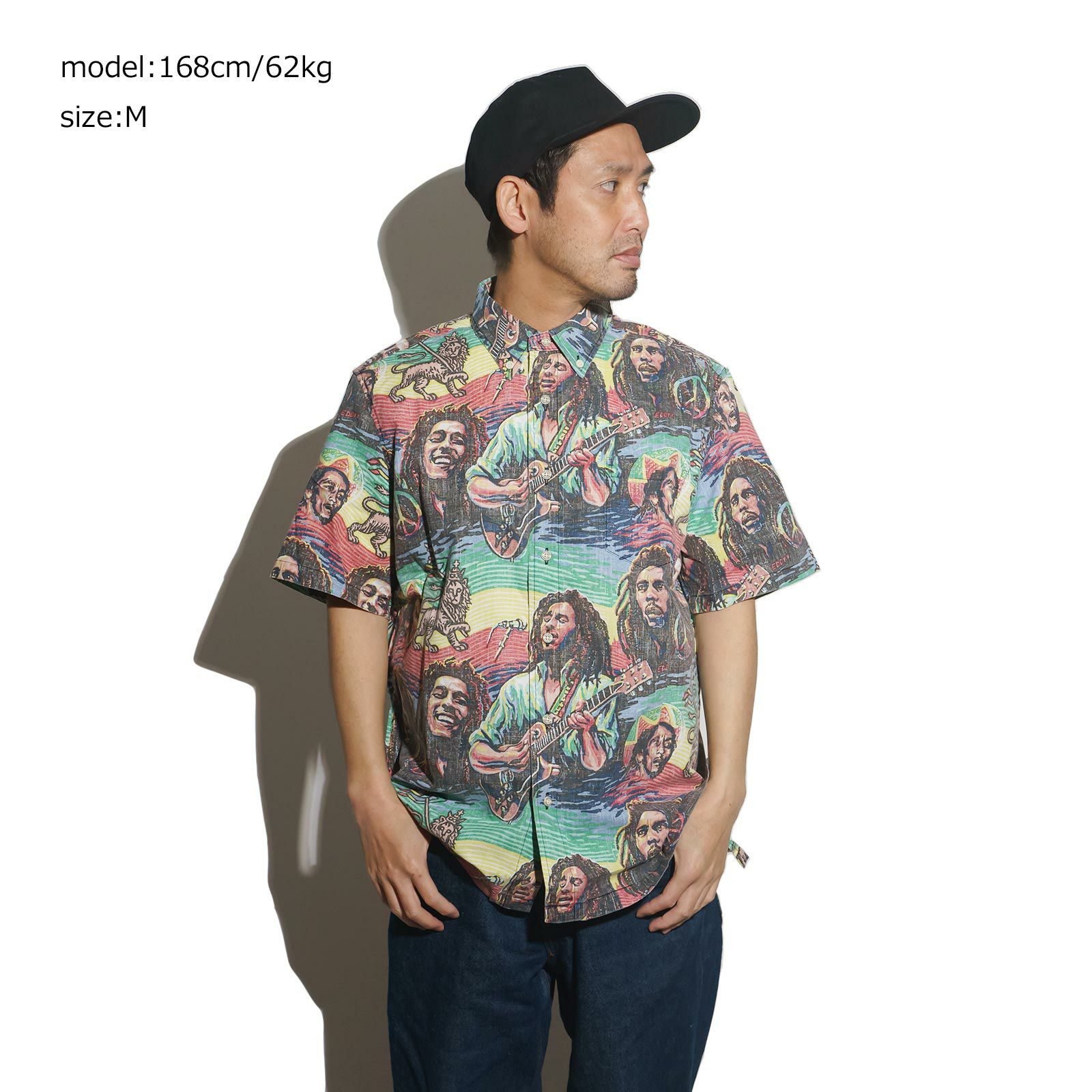 レインスプーナーREYNSPOONER半袖アロハシャツフルオープンボブ・マーリータフ・ゴング