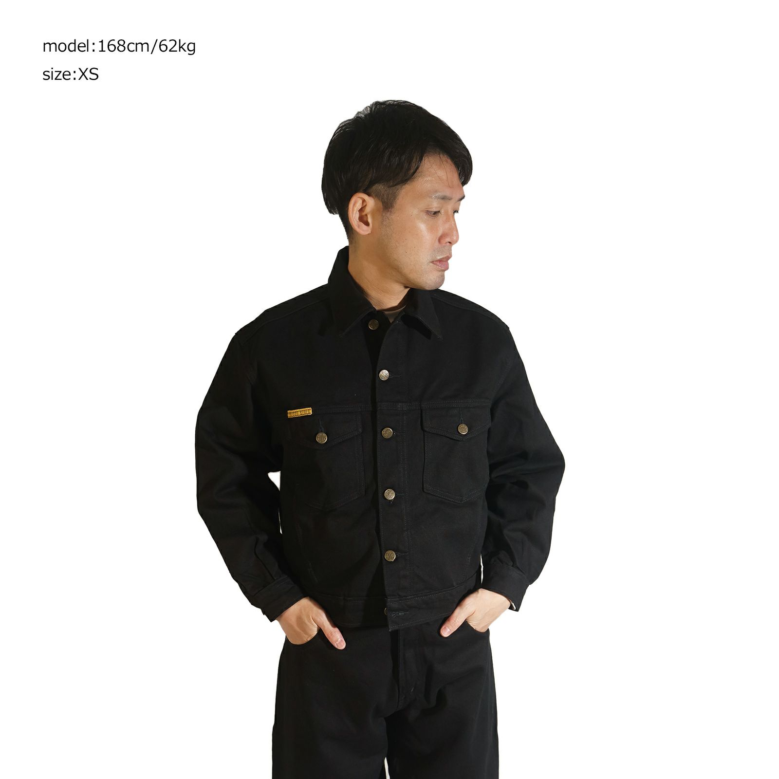 プリズンブルースPRISONBLUESデニムウエスタンジャケットリンスドブラック