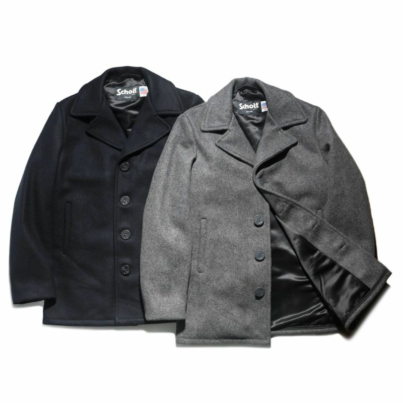 ショットSCHOTT当店別注756JALメンズウールシングルピーコートサテンライニング
