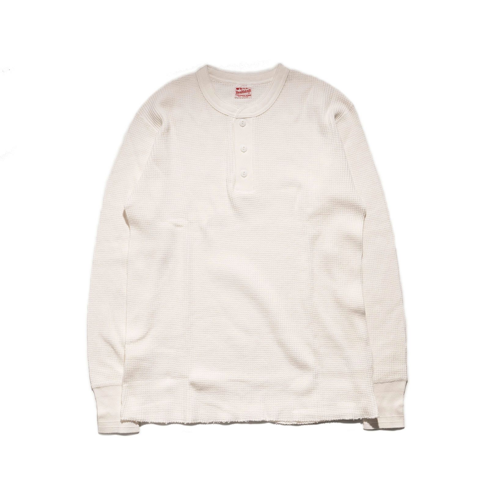 ヘルスニットHealthknit52016サーマルキングワッフルヘンリーネック長袖パッケージ入り