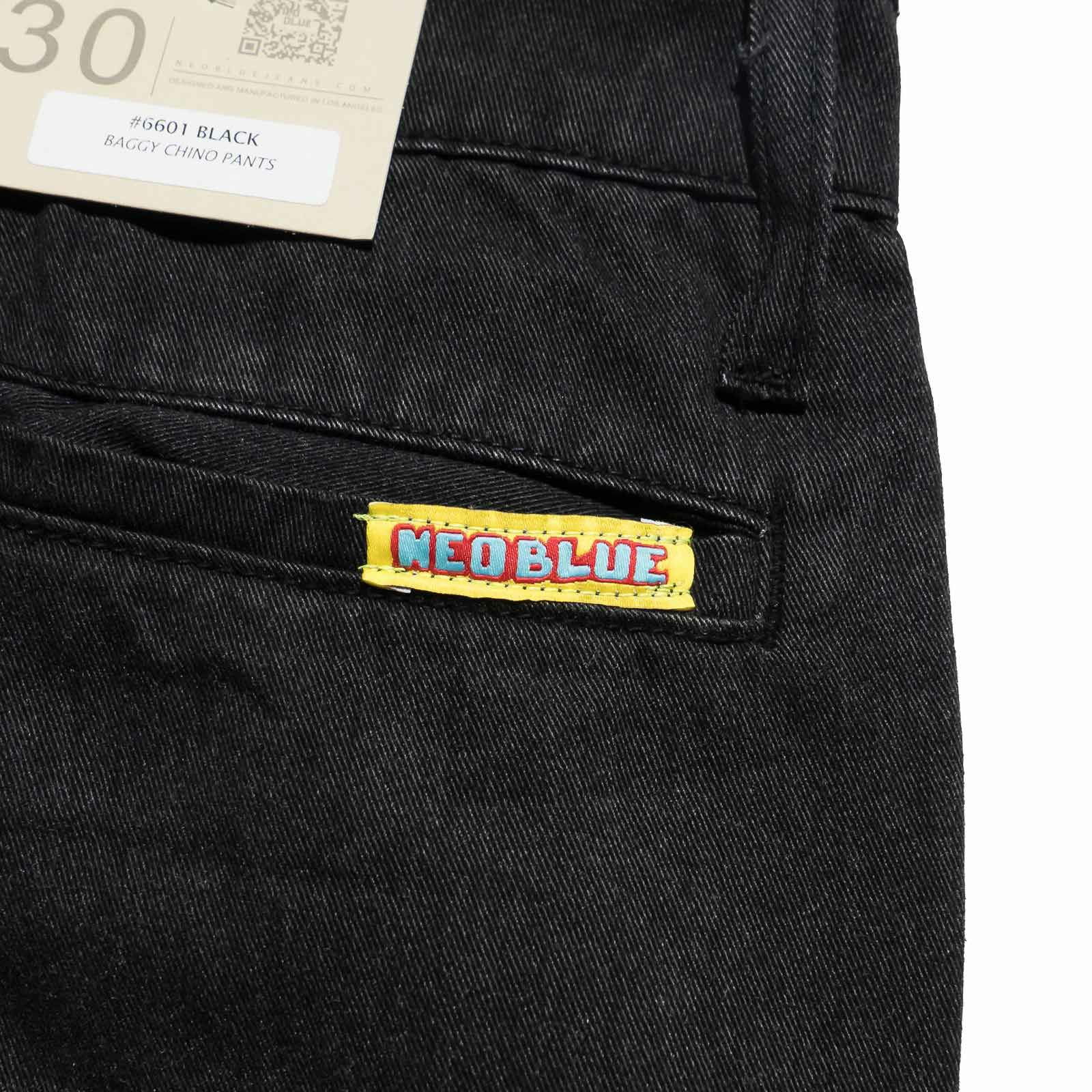 ネオブルーNEOBLUEブラックバギーチノパンツ