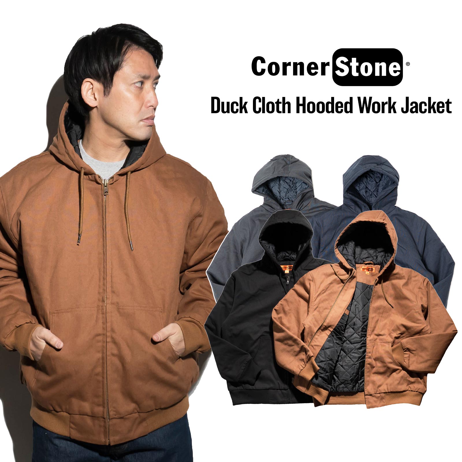 コーナーストーン CORNER STONE J763H ダッククロスフーデッドワーク