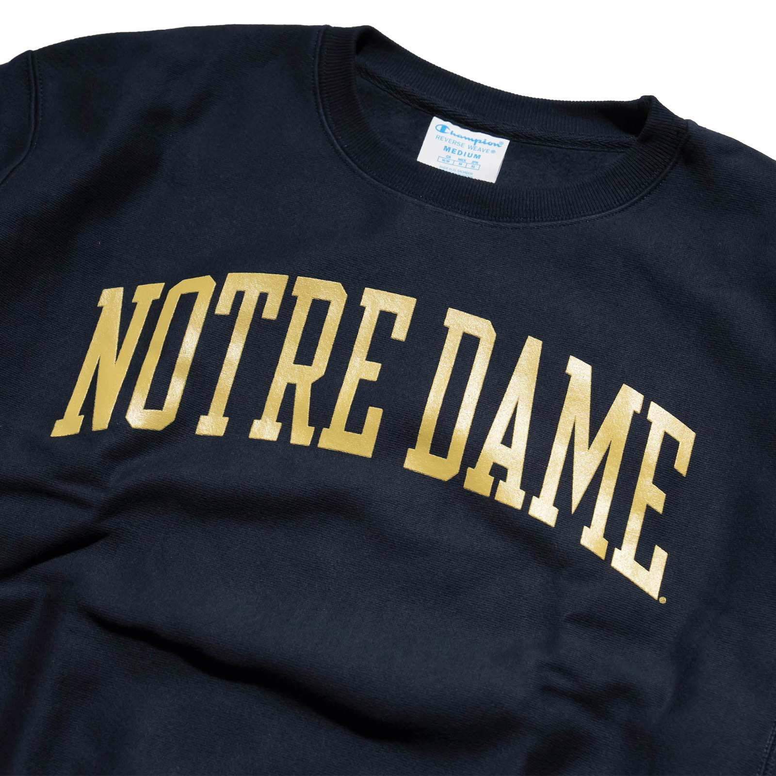 UNIVERSITYOFNORTREDAMEオフィシャルクルーネックカレッジスウェットチャンピオンリバースウィーブ