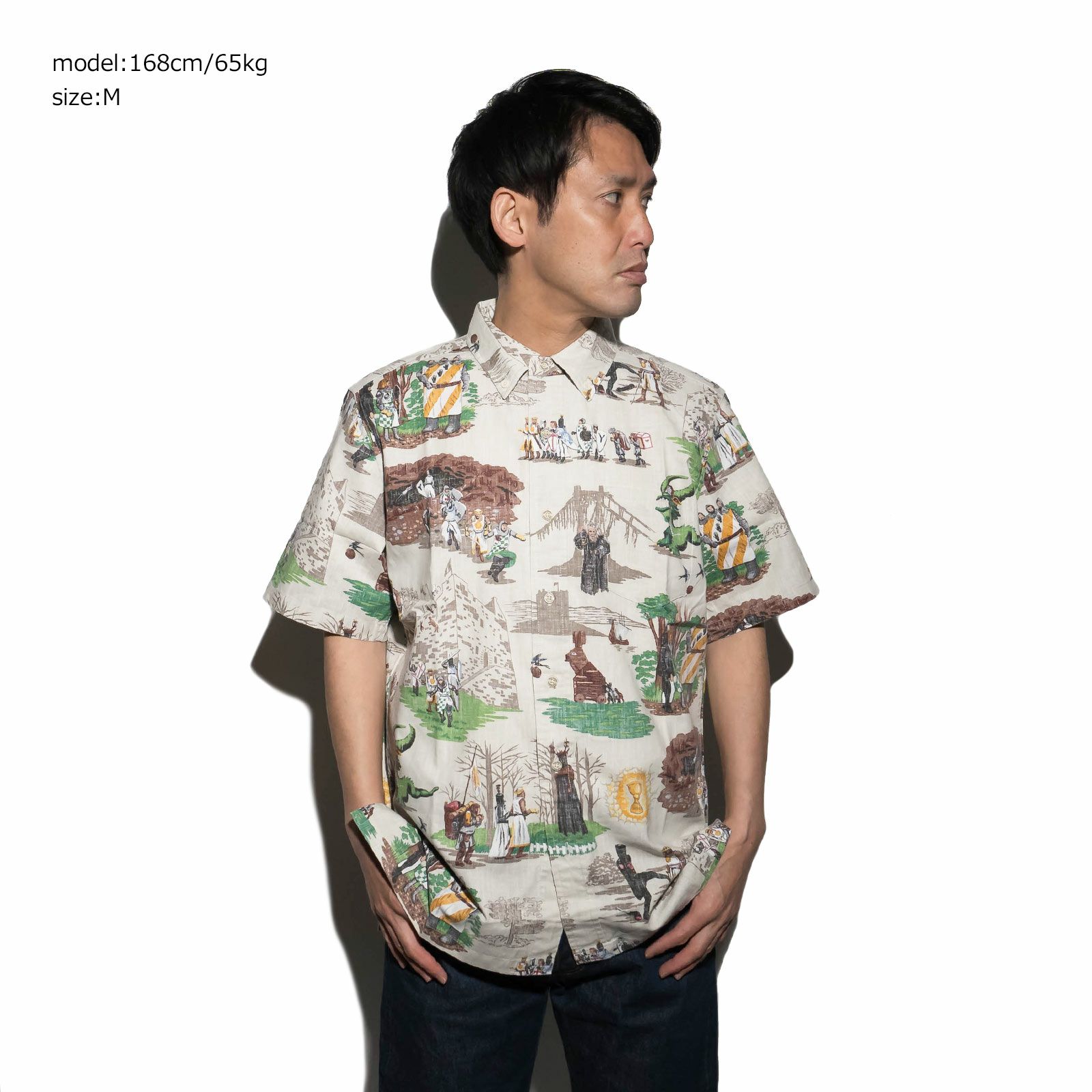 レインスプーナー×モンティパイソンREYNSPOONERXMONTYPYTHON半袖アロハシャツモンティパイソン＆ホーリーグレイル