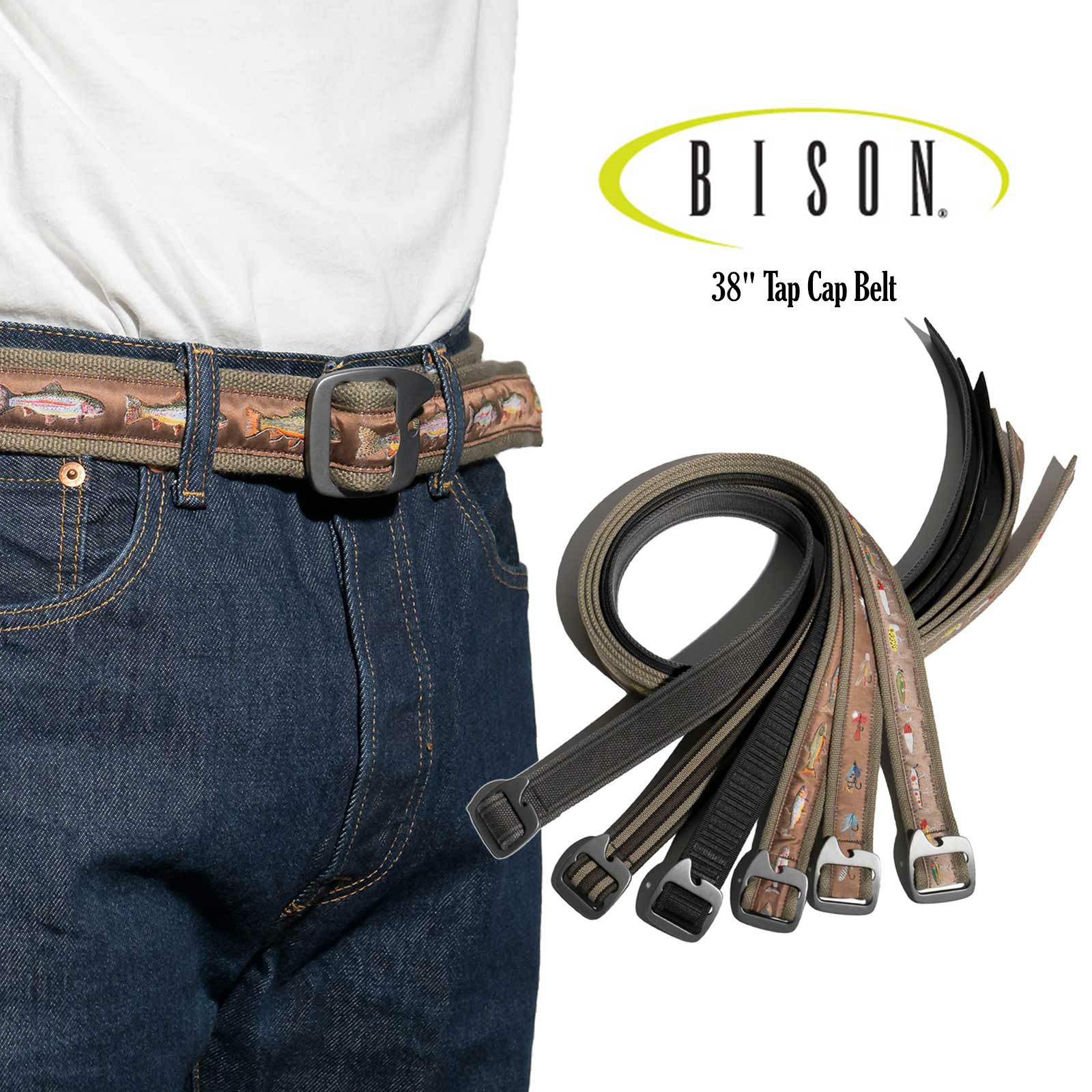 バイソンデザインズBISONDESIGNS38mmタップキャップベルトアメリカ製｜メンズウェブベルトボトルオープナー栓抜きアウトドアMADEINUSA