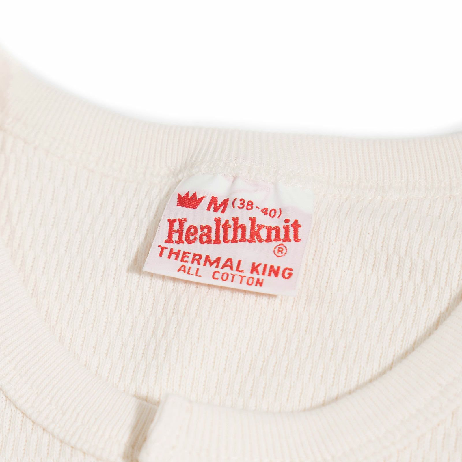 ヘルスニットHealthknit52028サーマルキングラッセルハニカムヘンリーネック半袖パッケージ入り