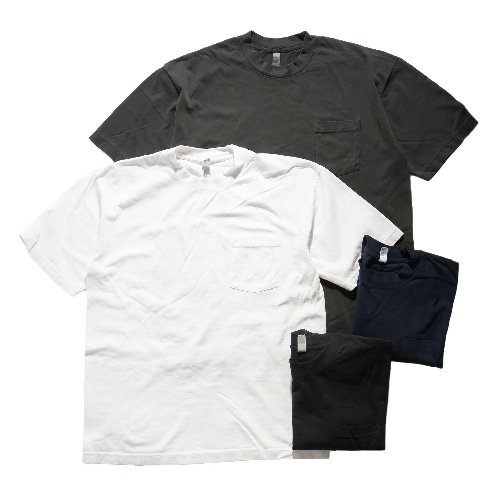 ロサンゼルスアパレルLOSANGELESAPPAREL1809GD6.5オンス半袖ガーメントダイポケットTシャツ