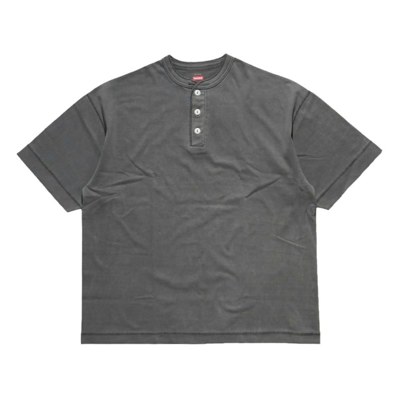 ヘルスニットHealthknitHR25S-M104U.S.コットンジャージー硫化染め半袖ヘンリーネックTシャツ