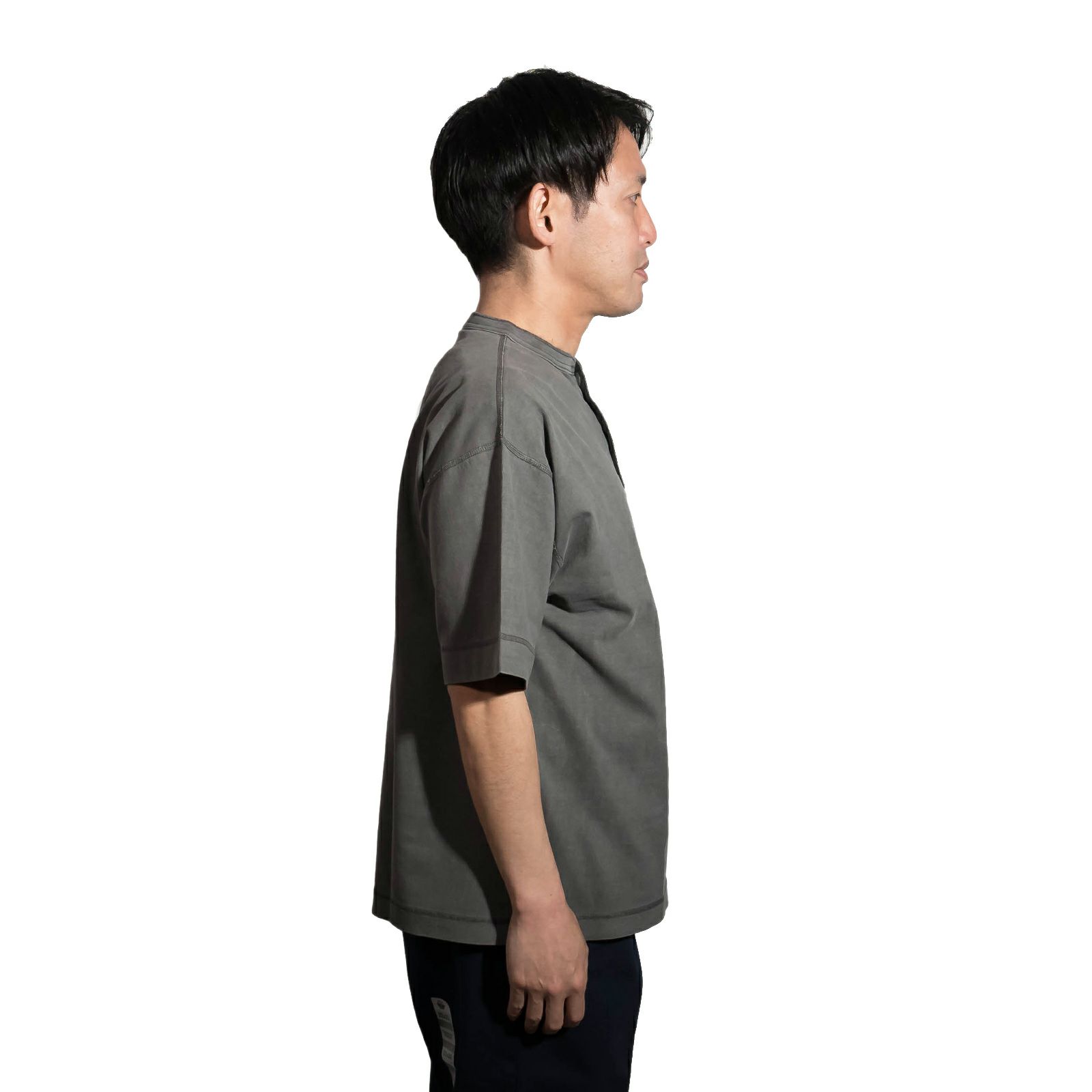 ヘルスニットHealthknitHR25S-M104U.S.コットンジャージー硫化染め半袖ヘンリーネックTシャツ