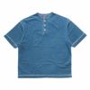 ヘルスニットHealthknitHR25S-M104-2U.S.コットンジャージーインディゴ染め半袖ヘンリーネックTシャツ