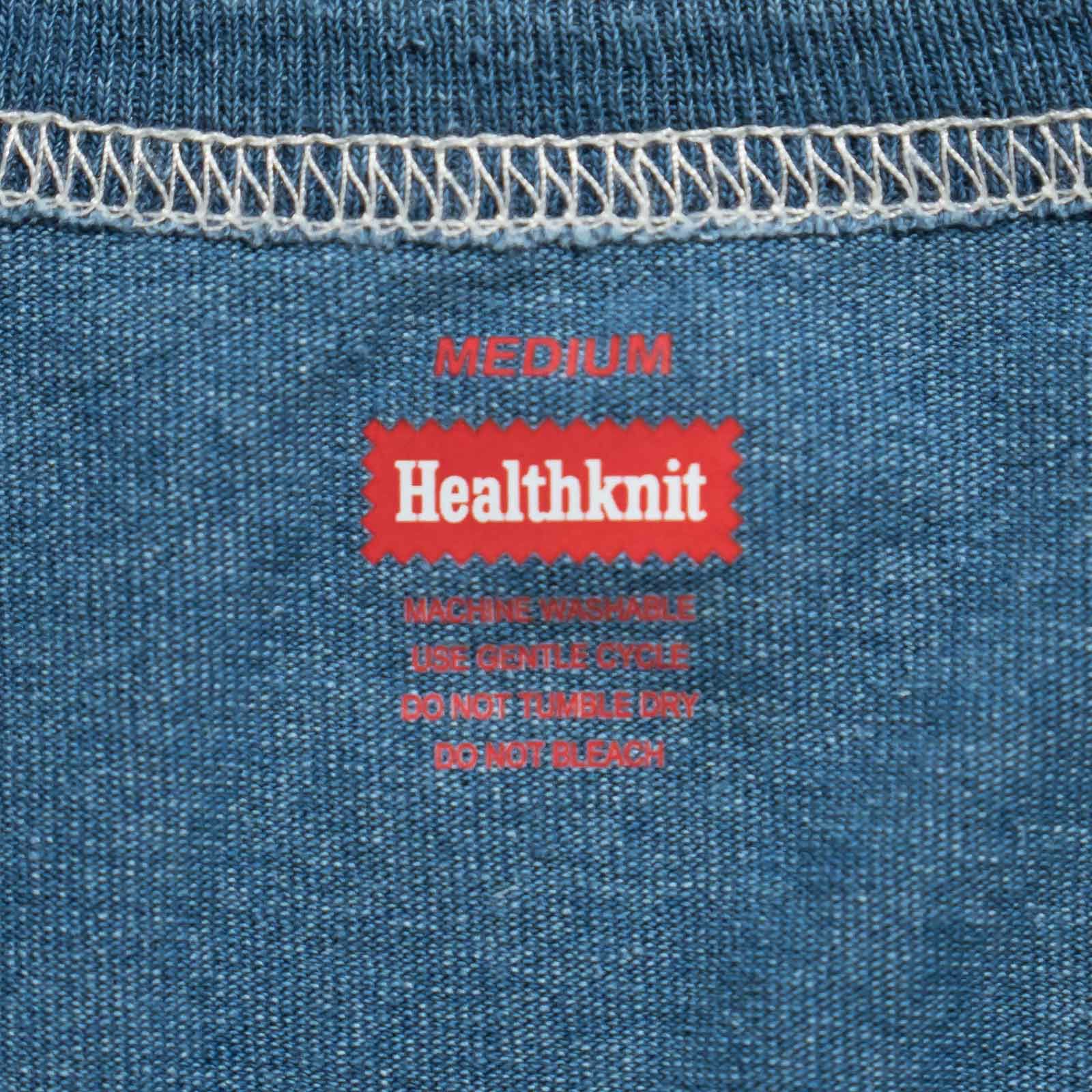 ヘルスニットHealthknitHR25S-M104-2U.S.コットンジャージーインディゴ染め半袖ヘンリーネックTシャツ