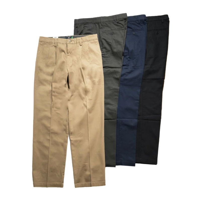 ドッカーズDOCKERSシグネチャーアイロンフリーカーキプリーツクラッシックフィットステインディフェンダー