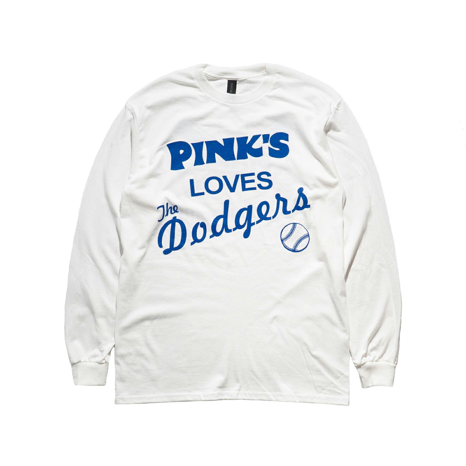 ピンクスホットドッグスPINK’SHOTDOGS長袖Tシャツピンクスラブズドジャーズ