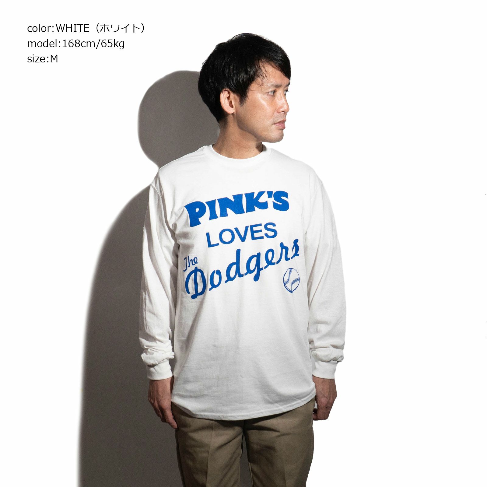 ピンクスホットドッグスPINK’SHOTDOGS長袖Tシャツピンクスラブズドジャーズ