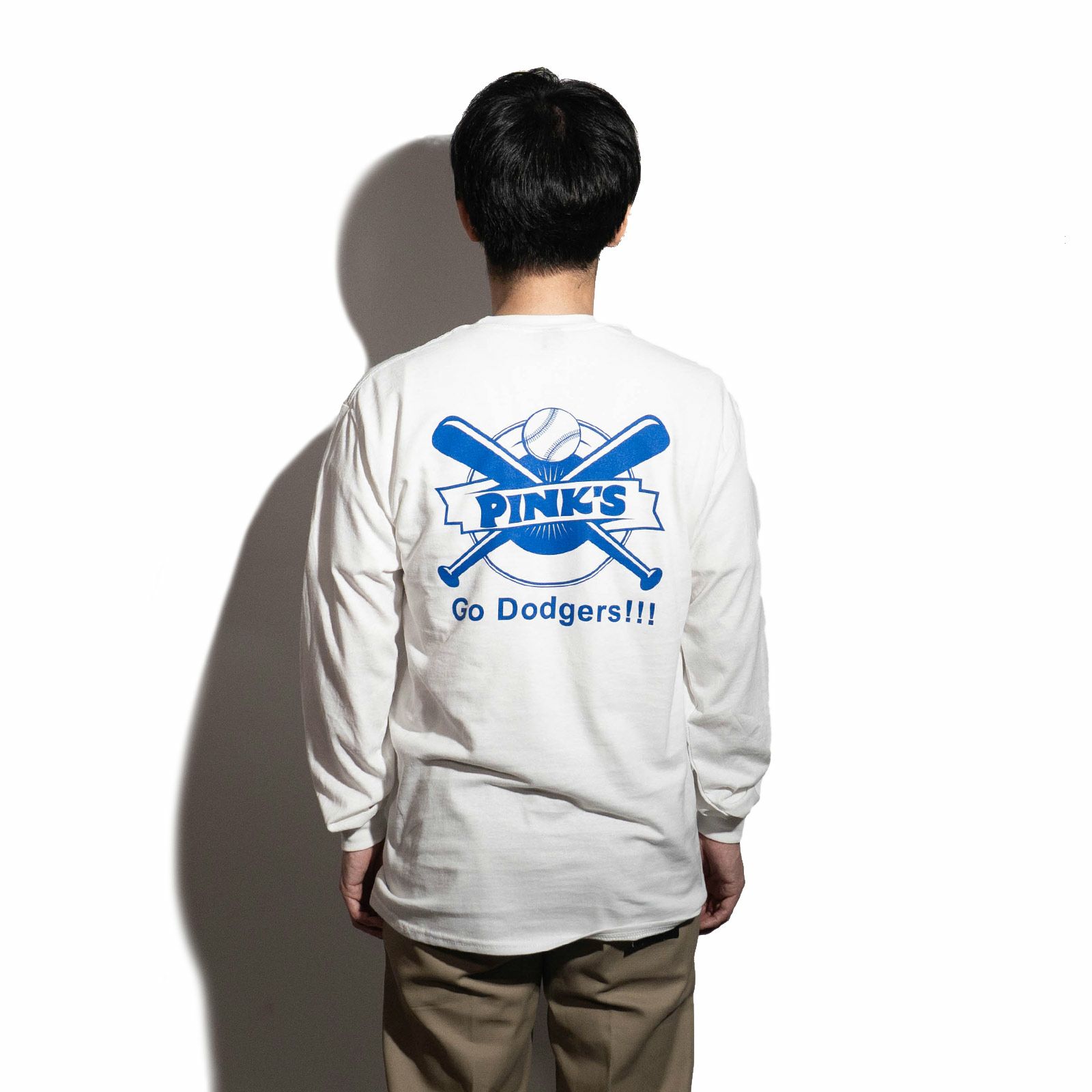 ピンクスホットドッグスPINK’SHOTDOGS長袖Tシャツピンクスラブズドジャーズ