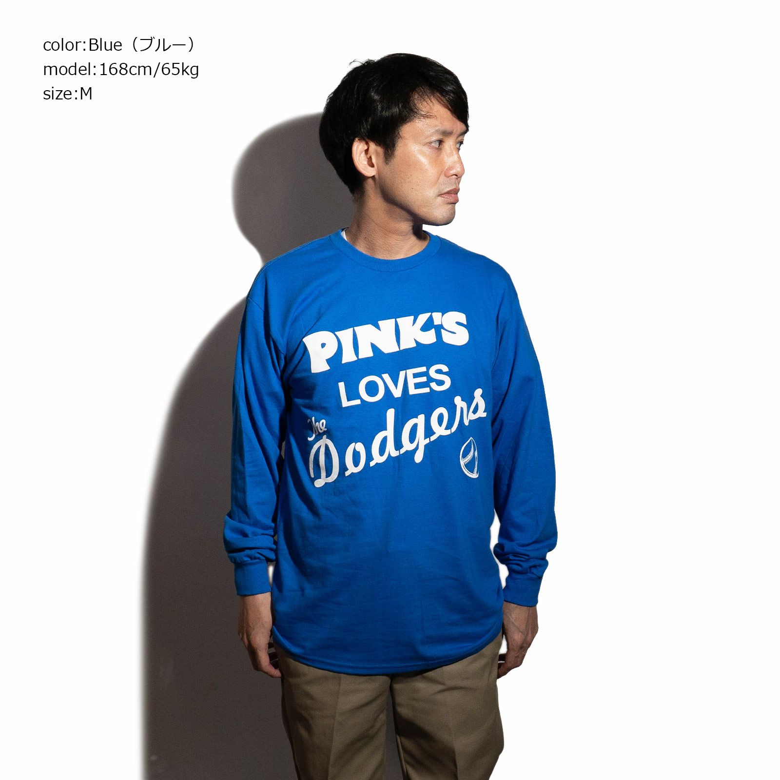 ピンクスホットドッグスPINK’SHOTDOGS長袖Tシャツピンクスラブズドジャーズ