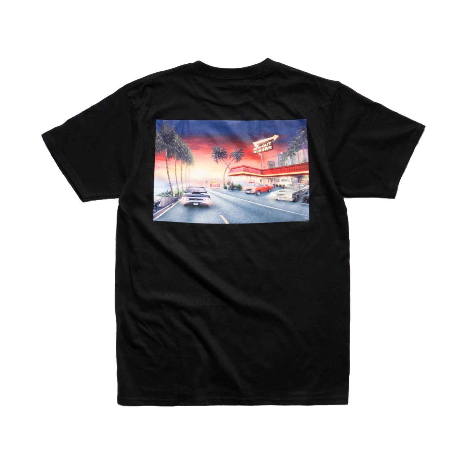 インアンドアウトバーガー半袖Tシャツ2025ビーチクルーズブラック