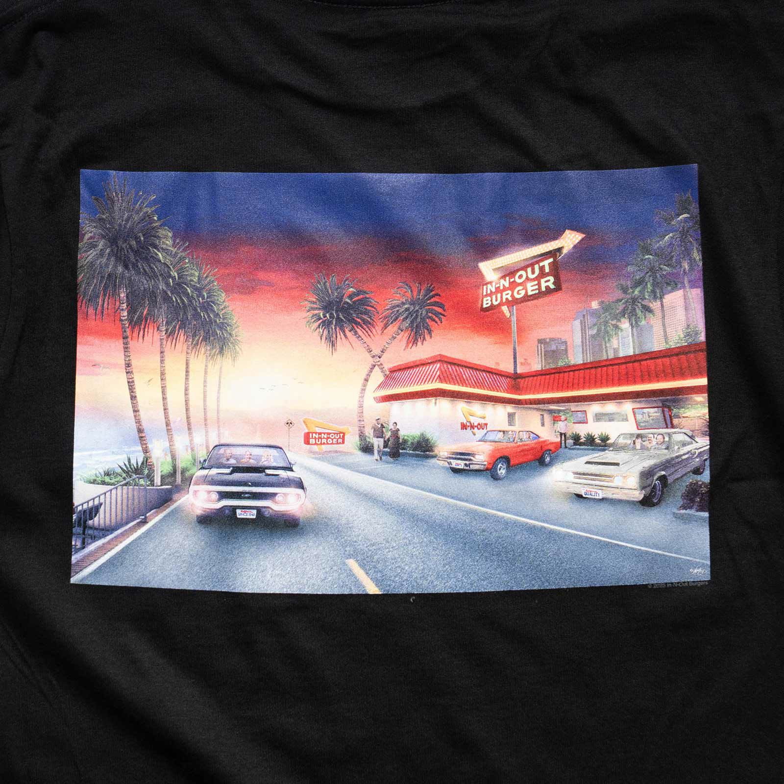 インアンドアウトバーガー半袖Tシャツ2025ビーチクルーズブラック