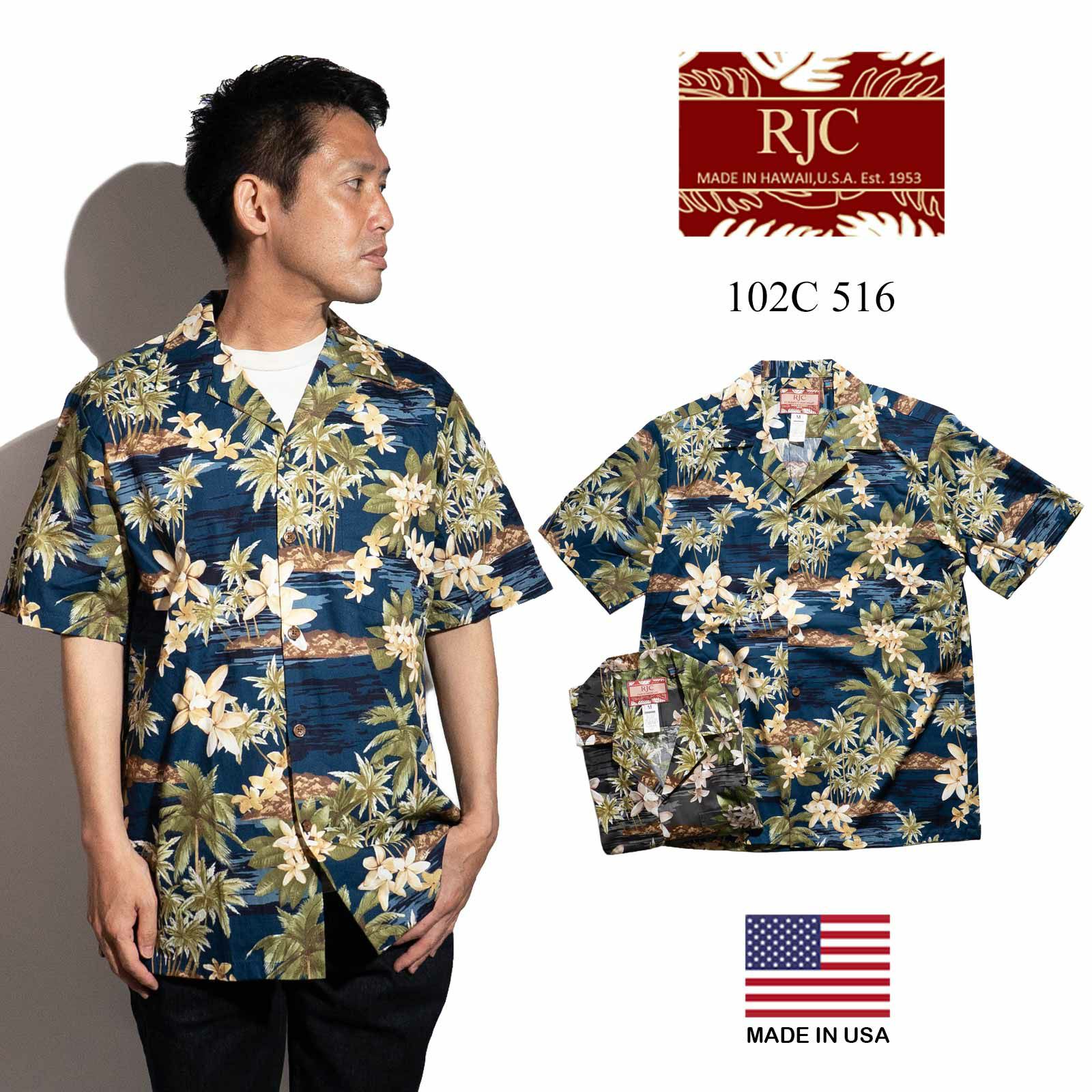 ロバートJクランシーRJC半袖アロハシャツ#102C516ハワイ製